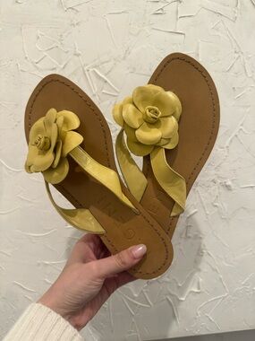 M. Gemi Yellow Medio Fiore Flower Sandal